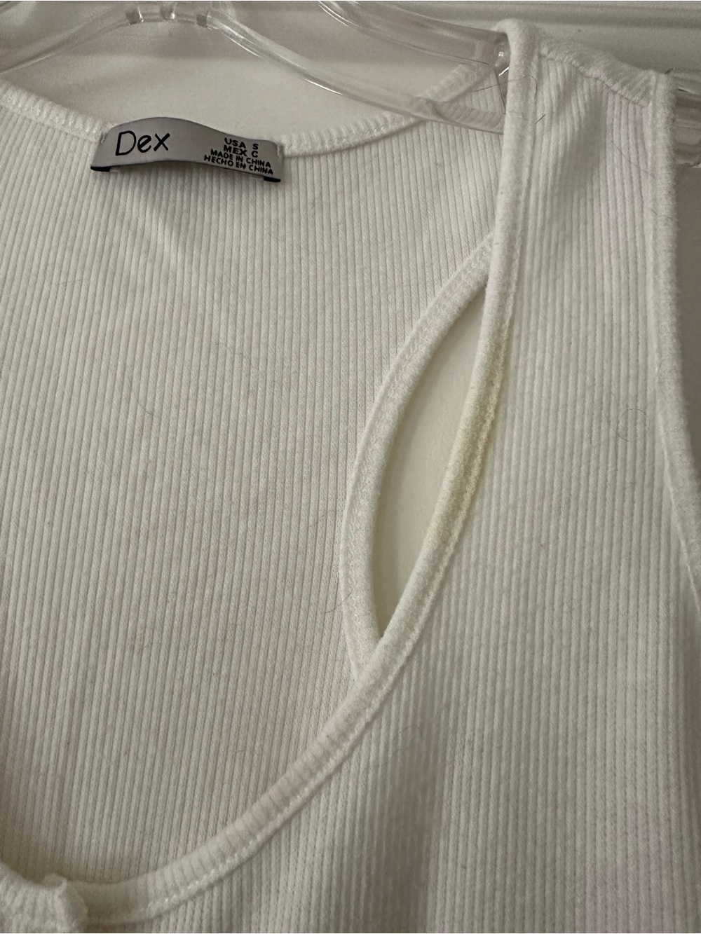 Dex White Ribbed Button-Front Tank - Picture 2 of 2
